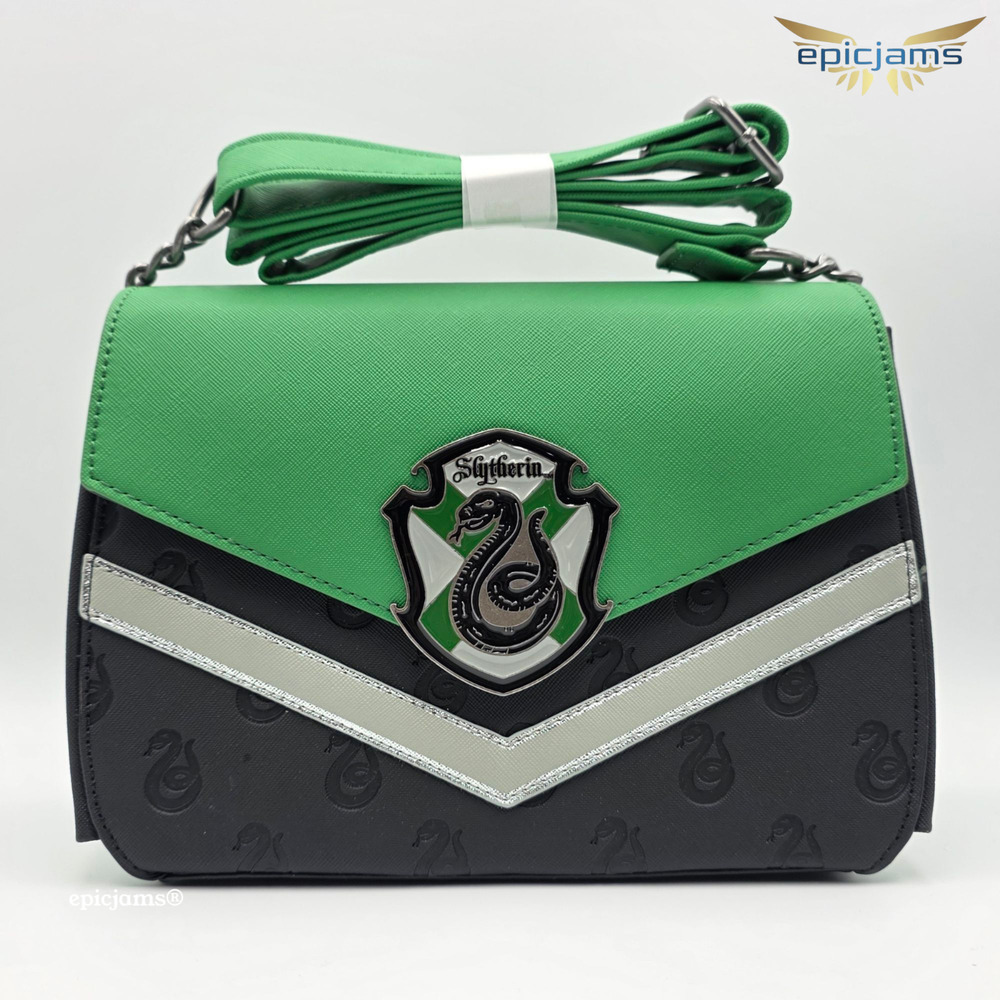 Loungefly Harry Potter Slytherin Hogwarts House Green Crossbody Bag Purse New